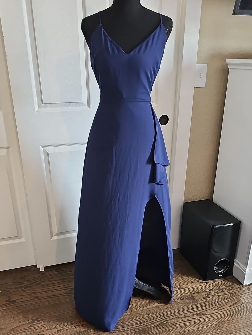 Express Deep Blue Maxi Dress with Spaghetti Straps